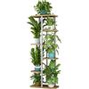 LINZINAR Supporto per piante a 6 ripiani, 7 vasi multipli, per interni ed esterni, per patio, giardino, balcone, soggiorno (6 ripiani, 7 in vaso, bianco)