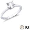 Gioielli di Valenza Anello solitario in oro bianco 18k con diamante, 1.00 ct