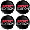 SkinoEu 4 x 50 mm adesivi per coprimozzo ruota adesivi Sport Edition nero argento rosso A 7650