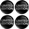 SkinoEu 4 x 55mm Adesivi Resinati 3D Gel Stickers Auto Coprimozzo Universale Logo Silicone Autoadesivo Stemma Adesivo Copricerchi Tappi Ruote Limited Edition A 6655