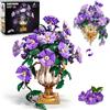 CUBIMANA Set di costruzione di fiori con vaso -Blocchi di costruzione 2 in 1 Ipomoea Bonsai composizione piante vasi da parete vintage decorazione per la casa regalo San Valentino età 12+ (1136 pezzi)