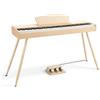 Donner DDP-80 Pianoforte Digitale a 88 Tasti Pesati, Meccanica a Martelletto II, Pianoforte Elettrico Full Size con Supporto, Pedale Triplo, MIDI e Interfaccia per Cuffie, Colore Legno Chiaro