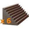 6 Bass Trap scanalata 80x30x30 triangoli trappole basse frequenze audio