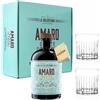 La Valdotaine Amaro Dente Di Leone 1 lt Drink Set Con Due Bicchieri