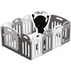 Mandelli Box Recinto Pieghevole salvaspazio Grigio-Bianco in Plastica per bambini - Gioco