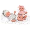 GIOCHERIA ARIAS POS230305 GEMELLI 26 CM ROSA E GRIGIO CORPO IN VINILE