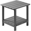 VEVOR Tavolino da Giardino 2 Ripiani 45 x 38 x 44 cm, HDPE, Tavolino da Esterno Mobiletto per Cortile per Bordo piscina, Spiaggia, Veranda, Balcone, Interno, Grigio