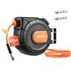VEVOR Avvolgitubo per Aria Compressa Retrattile, Tubo Flessibile in PVC da 20 m x 9,5 mm, Massimo 300 PSI, con Riavvolgimento Automatico e Cavo da 2 m, Montaggio a Parete Girevole per Garage