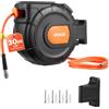 VEVOR Avvolgitubo per Aria Compressa Retrattile, Tubo Flessibile in PVC da 30 m x 9,5 mm, Massimo 300 PSI, con Riavvolgimento Automatico e Cavo da 2 m, Montaggio a Parete Girevole per Garage