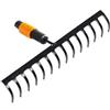 Fiskars Rastrello con 14 denti, Testa di attrezzo, Larghezza: 36 cm, Denti in acciaio temprato, Nero/Arancione, QuikFit, 1000653