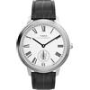 Timex Waterbury Metropolitan Sub-Second TW2Y23100 - Orologio da uomo da 39 mm, cinturino in pelle nera con quadrante argentato e cassa in acciaio inossidabile