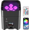 Does not apply Faretto LED a Batteria, 108 W, RGBWA-UV, Con Controllo App, Batteria LED Par Con