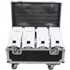 NLIGHTING Baule FlightCase con 8 Faretti BIANCHI Smart Battery LED RGBWA-UV WiFi a Batteri