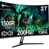 Monitor Da Gioco Curvo Da 27 Pollici MFG27C1 200 Hz 1 Ms 130% Srgb Con Altoparla
