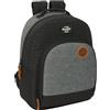 safta BLACKFIT8 OLD SCHOOL - Zaino adattabile a passeggino, ideale per bambini di diverse età, tessuto riciclabile, comodo e versatile, qualità e resistenza, 32 x 15 x 42 cm, Nero/Grigio, M, Casual