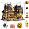 HJBHDOLL Casa magica delle bambole fai-da-te in miniatura, set da costruzione con puzzle e serratura magica, giocattolo LED per bambini creativi (più copertura)