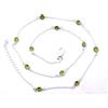 5.00 GM 925 Argento Sterling Naturale Peridoto Taglio Pietra Sottile Collana 20