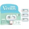Gillette Venus Set di 3 ricariche per rasoio da donna Pro Smooth Sensitive per pelli sensibili, autentiche, cartucce a 3 lame e con un tocco di aloe vera contro l'irritazione dovuta alla rasatura