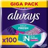 Always Dailies - Salvaslip da donna Slim Fresh Normal, 100 leghe, con profumo fresco, adatti a tutte le forme di slip, traspiranti, flessibili