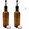 2 Bottiglie Di Olio Marrone Da 250 Ml in Vetro Con Coperchio, Versatore in Accia