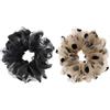Yerozhui Set di 2 Elastici per Capelli da Donna in Stile Francese - Accessori per Capelli Neri per Coda di Cavallo - Morbido e Confortevole - Ideale per Donne e Ragazze