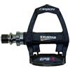 Exustar clippless-pedal, E-PR200Ti, Road, carbon fiber nylon body, CNC-machined titanium axle, LSL bushing & sealed bearings, size 86 x 89 mm, in EXUSTAR-box