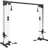 SPORTNOW Attrezzo di muscolazione doppia puleggia vis à vis crossover, carico libero con pesi da 2 x 50kg dim. 245L x 85l x 207H cm
