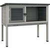 PawHut Conigliera Rialzata da Esterni con Tetto Apribile e Vassoio Estraibile, 100% in Legno, 84x43x70cm, Grigio | Aosom Italy