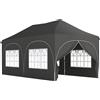 Outsunny Gazebo pieghevole 6x3 m Pop-up con 4 pannelli rimovibili altezza regolabile e borsa per il trasporto Grigio scuro | Aosom Italy
