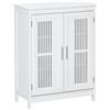 kleankin Mobile da bagno a 3 livelli, armadietto da bagno con doppia porta e ripiano regolabile, 60x30x80cm, bianco | Aosom Italy