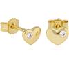 NKlaus coppia di orecchini a cuore 333 oro giallo 8 carati 4x5mm orecchini da donna zirconi bianchi 11944