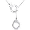 YAFEINI S925 - Collana con ciondolo a forma di manetta, in argento Sterling S925, per donne e ragazze, Argento sterling