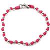 Spadarella Gioielli VLNET ® | Bracciale Spadarella Unisex | Argento 925 + Cotone Nautico Fucsia | Palline Diametro 4 mm | lunghezza 17 cm | Fatto a Mano in Italia
