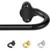 TVWOO Aste per tende avvolgenti, aste per tende nere da 71 a 122 cm, set di aste per tende oscuranti regolabili da 1,5 cm, asta per finestra singola oscurante, in metallo spesso nascosto, asta curva