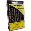 FAMAG 1594838 8pcs HSS-Ground Brad Point Set di punte per trapano in valigetta di plastica