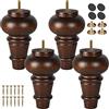 TCHOSUZ - Gambe per mobili in legno 15 cm set di 4 piedini per chignon solidi con bullone da 15 cm moderne gambe di ricambio per divano e divano e mobili fai da te armadietti sedie pouf smaltatura