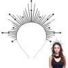 CABODYALS Halo Corona Spike Strass Cristallo Dea Greca Fascia Vintage Rinascimento Renfaire Tiara Mary Copricapo per le donne Festa di Nozze Cosplay Concorso Festival Costmue Accessori