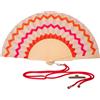 WD LifeStyle Ventaglio in Legno e Tessuto Decoro Zig Zag Arancione Rosa