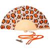 WD LifeStyle Ventaglio in Legno e Tessuto Decoro Leopardato Rosso Beige