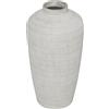 Deco 79 Vaso in ceramica testurizzato con motivo lineare, 30,5 x 30,5 x 58,4 cm, crema