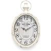 Menterry European Retro Oval Wall Clock, Antique Old-Fashioned Design, Vintage Style, Battery Operated Silent Decor Wall Clocks for Kitchen, Bedroom, Farmhouse, Office (Oval White)
