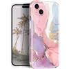JIAXIUFEN Compatibile con iPhone 15 custodia oro scintillante glitter marmo design antiurto protettivo sottile morbido TPU silicone cover custodia per telefono 6,1 pollici 2023 rosa viola