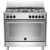LA GERMANIA AMN965EXVC Cucina, Piano di Lavoro, Acciaio Inox, Serie Americana, 5 Fuochi Gas, Forno Elettrico Singolo, 90x60 cm, Nuova Classe A