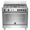 LA GERMANIA AMN965GXVC Cucina, Piano di Lavoro, Acciaio Inox, Serie Americana, 5 Fuochi Gas, Forno Gas Singolo, 90x60 cm, Nuova Classe A+