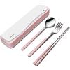 DEVICO Utensili da viaggio, 18/8 acciaio inox 4pcs Cutlery Set portatile Camp Reusable Flatware Silverware, Include Fork Spo...