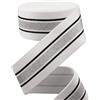 GORGECRAFT 4.3 m 40mm di Larghezza Fascia Elastica A Strisce Nere e Argento Nastro Elastico Piatto Bianco per Cucire Lavorare A Maglia Nastro per Fai Da Te Fascia per Capelli Borse Indumenti Accessori