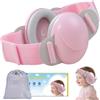 ECHOCUBE Protezioni auricolari per Neonati, Cuffie per Neonati Antirumore da 25dB per Bambini da 0 a 48 Mesi, Cuffie per Neonato con Cancellazione del Rumore per Aereo e Sonno - Rosa