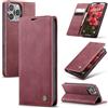 Azororo Cover per iPhone 16 ProMax 5G, Premium PU Pelle Custodia, Magnetica Carta Fessura Portafoglio Case, Flip Cavalletto Custodia per iPhone 16 ProMax - Vino Rosso