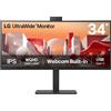 LG Monitor Curvo 34" Wide Quad HD 3440x1440 IPS Nero con Hub USB