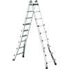 SVELT Scala telescopica multiposizione con base allargata, utilizzo professionale, utilizzabile a sfilo, a cavalletto e zoppa su scale Modello Scalissima 10+10 gradini